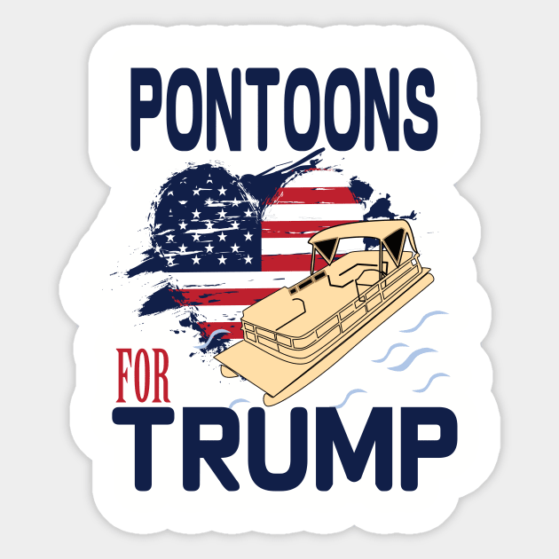 pontoons boat owners support Trump 2020 Sticker by DODG99